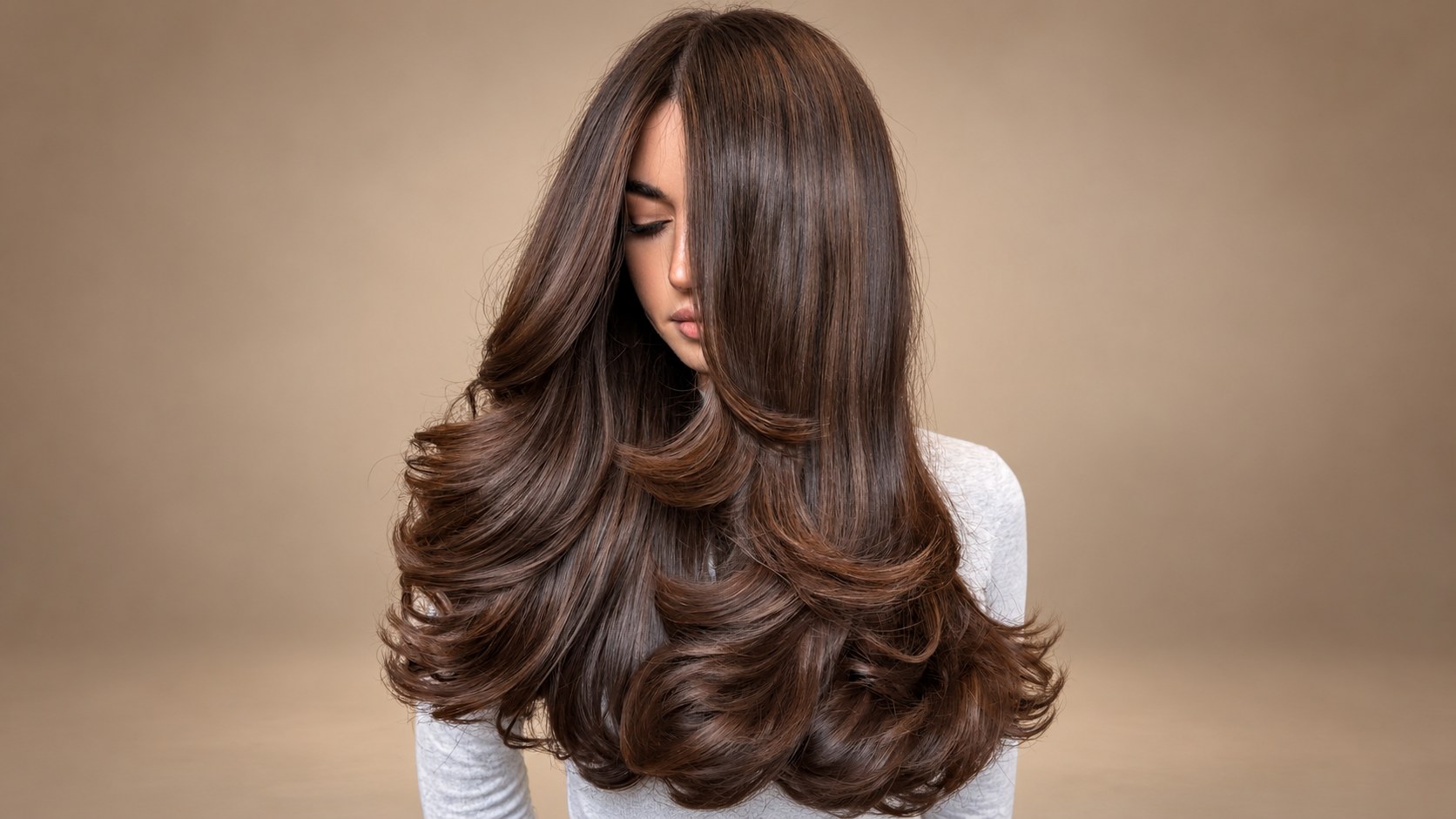 Melena con balayage trabajada en el salón